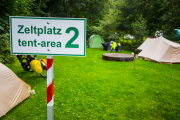 Zeltwiese für Radfahrer auf dem Campingplatz Rehbocktal